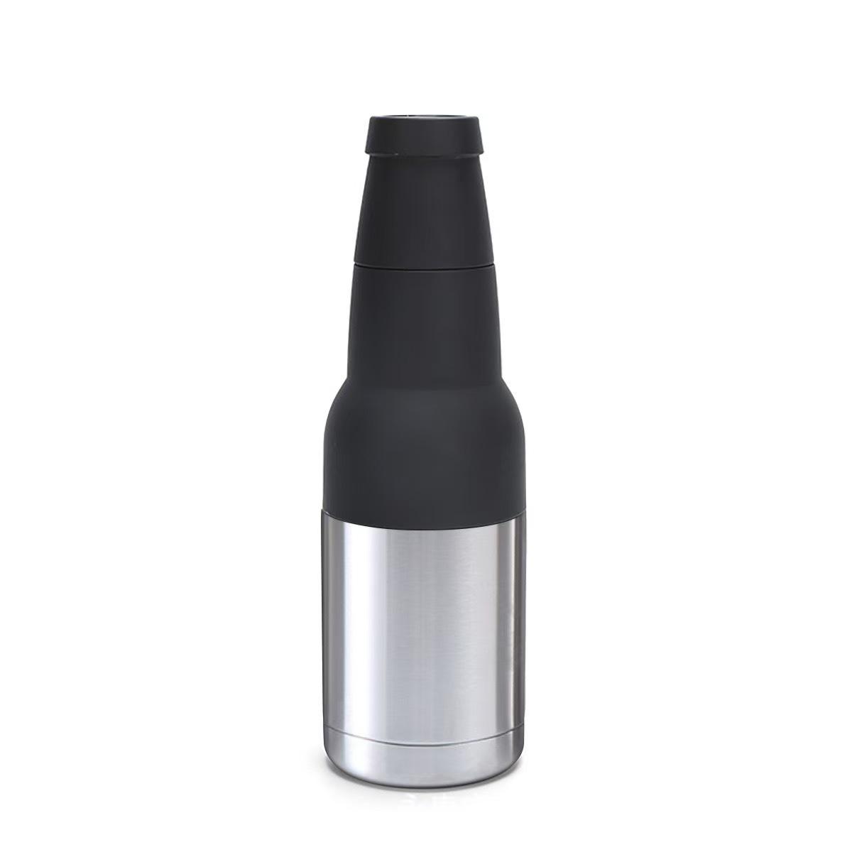

12oz 3 in 1 Stainless Steel Beer Bottle Cooler Insulated Double Wall Beer Bottle Insulators Holder Vacuum 301-400ml срібний