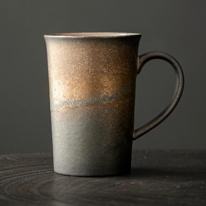 High Capacity Personalized Mug Retro Japanese-style Household Use Coffe Ceramic Cup Espresso Cups Teaware Cafes Drinkware Coffee