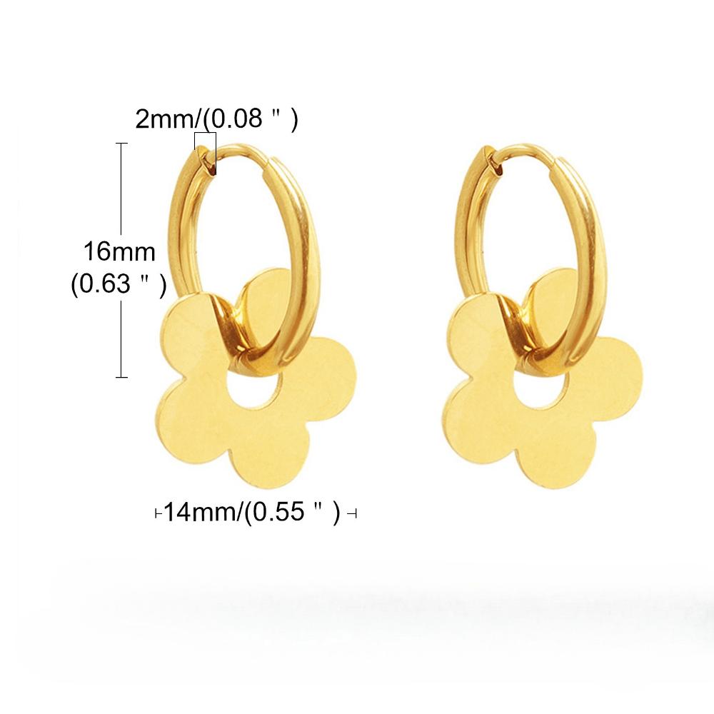 European and American star flower earrings, women's gold love earrings jewelry