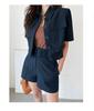 Women's Summer 2026 Chic Two-Piece Set: Petite Professional Workwear Shorts & Suit