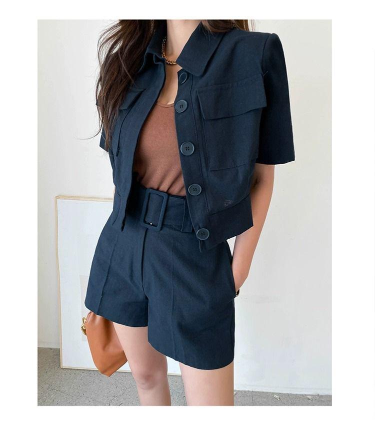 Women's Summer 2026 Chic Two-Piece Set: Petite Professional Workwear Shorts & Suit