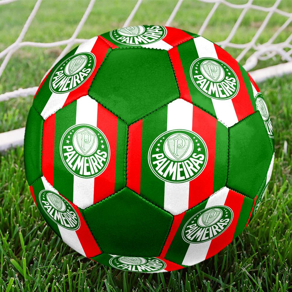 Palmeiras Indoor Soccer Ball Colorful All Ages Size 5 Machine Stitched PVC Competition Ready Durable High-Bounce
