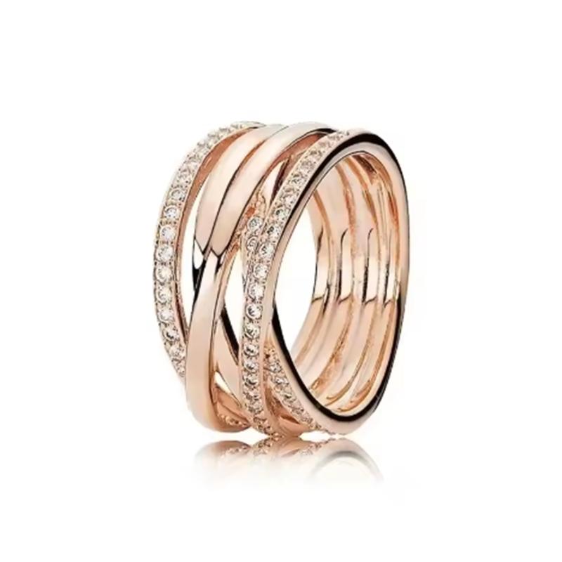 New 925 Silver Sparkling Bow Double Hearted Zircon Ring for Women DIY High Quality Wedding Jewelry Gifts
