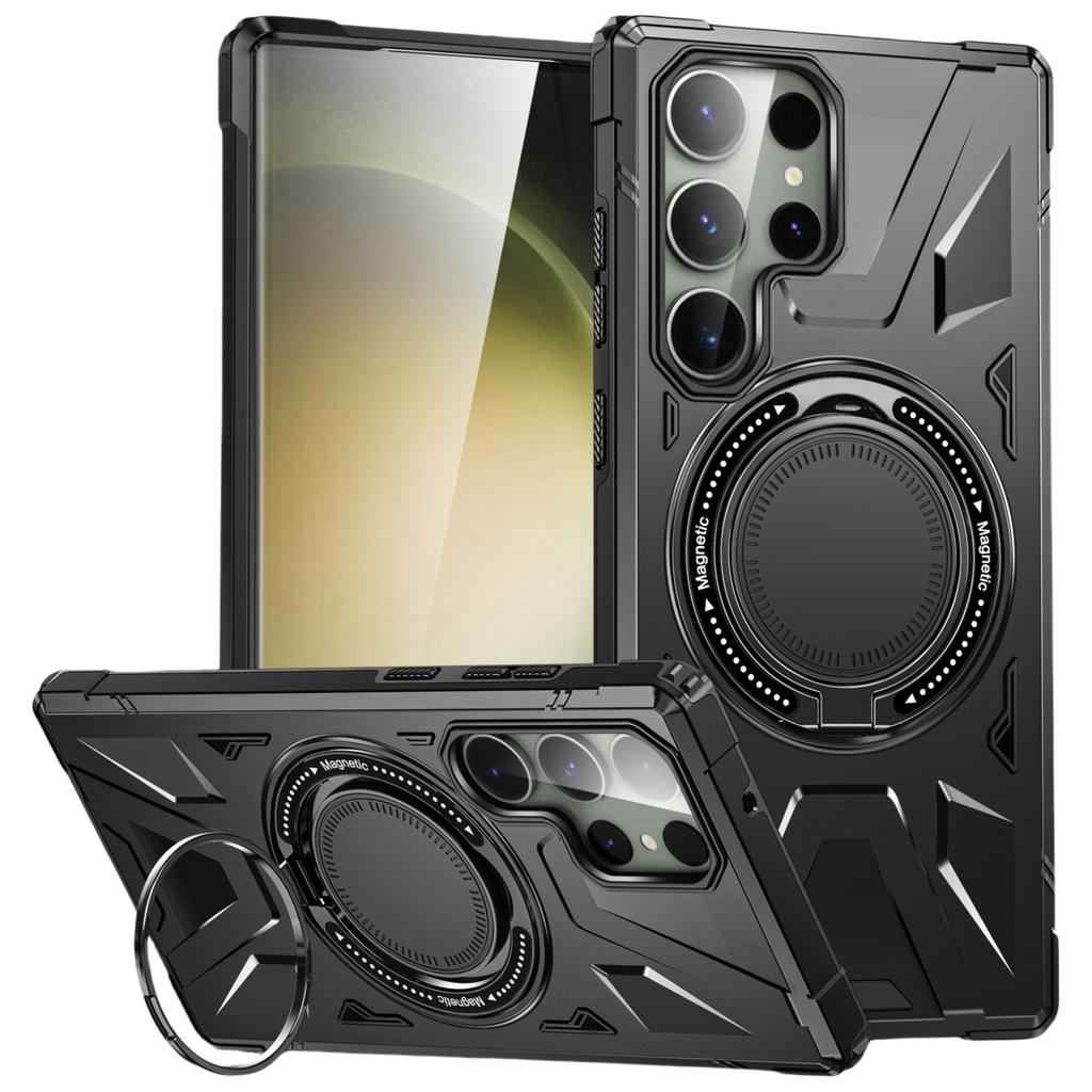 Wireless Charging Black Hard Case Ring Holder Cover for Samsung Galaxy S25 Ultra S24 Plus S23 FE A55 A35 A15 A54 A14 A34 A05S