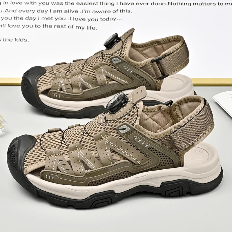 Italian Outdoor Walking Sandals Antiskid Hiking Trekking Summer Genuine Leather Sandal Non-Slip2025New Design Flat Designer Shoe