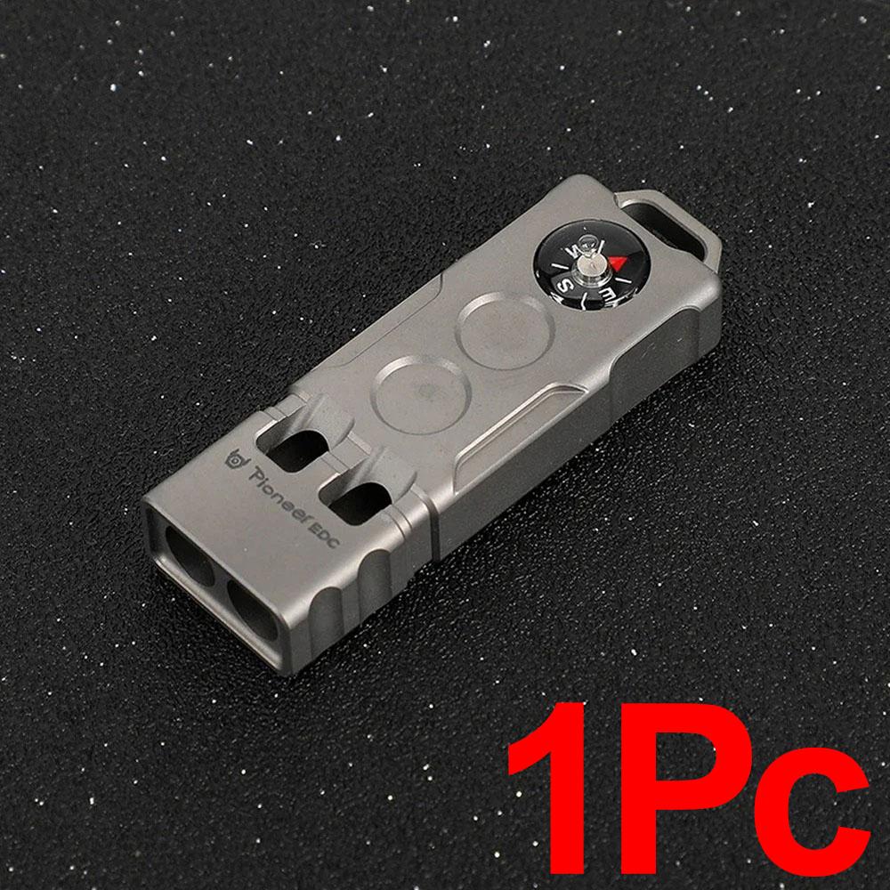Titanium Survival Whistle 2 in 1 Compass Portable Outdoor High Decibel Emergency Whistle Blast Whistle Wilderness Survival Tool