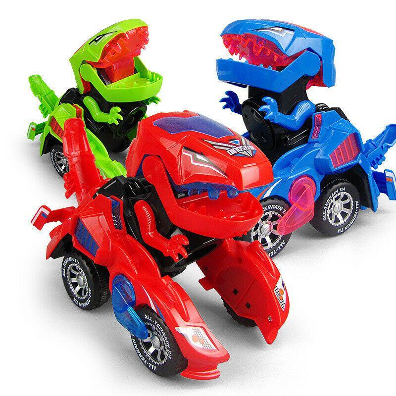 Vibrant Transforming Dinosaur Led Car T-rex Featuring Fun Sounds And Bright Lights For Young Adventurers