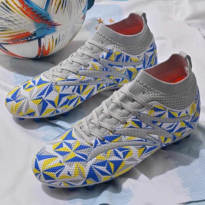 New camouflage high-top football shoes long nails broken nails football non-slip and wear-resistant unisex football shoes