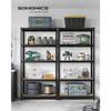 SONGMICS 5-Tier Shelving Units, Set of 2 Steel Shelving Units for Storage, Tool-Free Assembly, for Garage, Shed, Load Capacity 600 kg