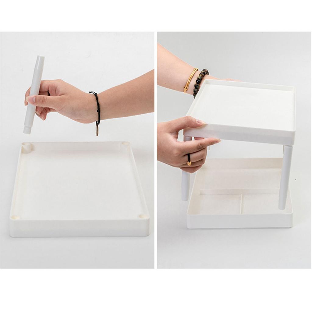 Doppelschichtiges Desktop-Aufbewahrungsregal Modern Große Kapazität Büro-Aufbewahrungsregal für Make-up und D