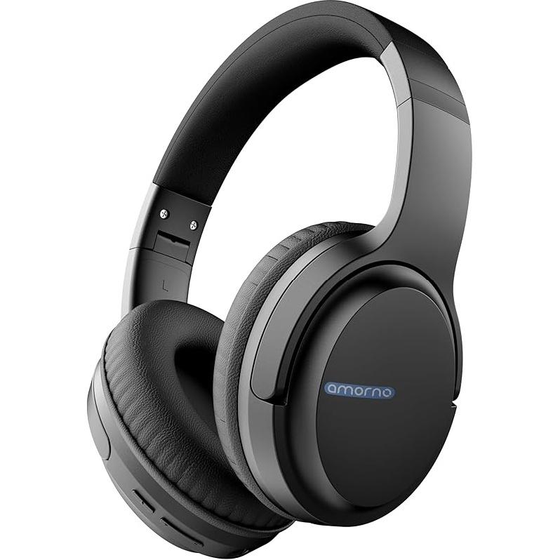 

Наушники Bluetooth AMORNO Накладные, 68 часов воспроизведения, Беспроводные наушники с микрофоном, Складная регулируемая легкая Hi-Fi стерео гарнитура для чёрный