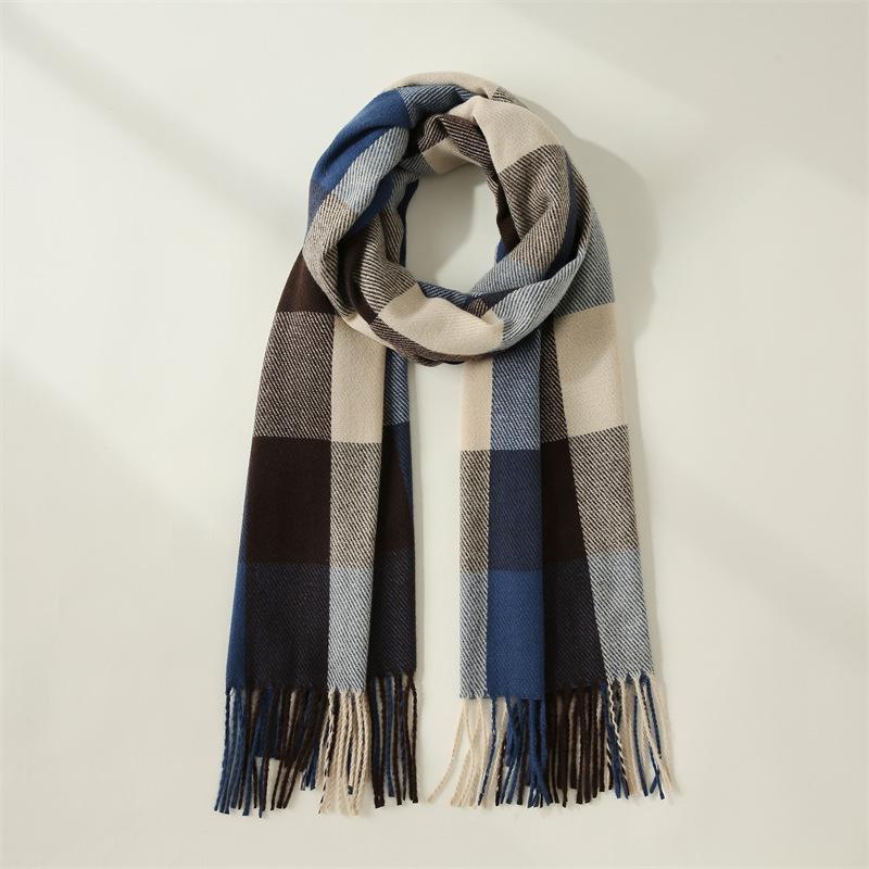 2025 Autumn/Winter Mid-Length Warm Plaid Scarf: Japanese & Korean Sweet Fashion Shawl