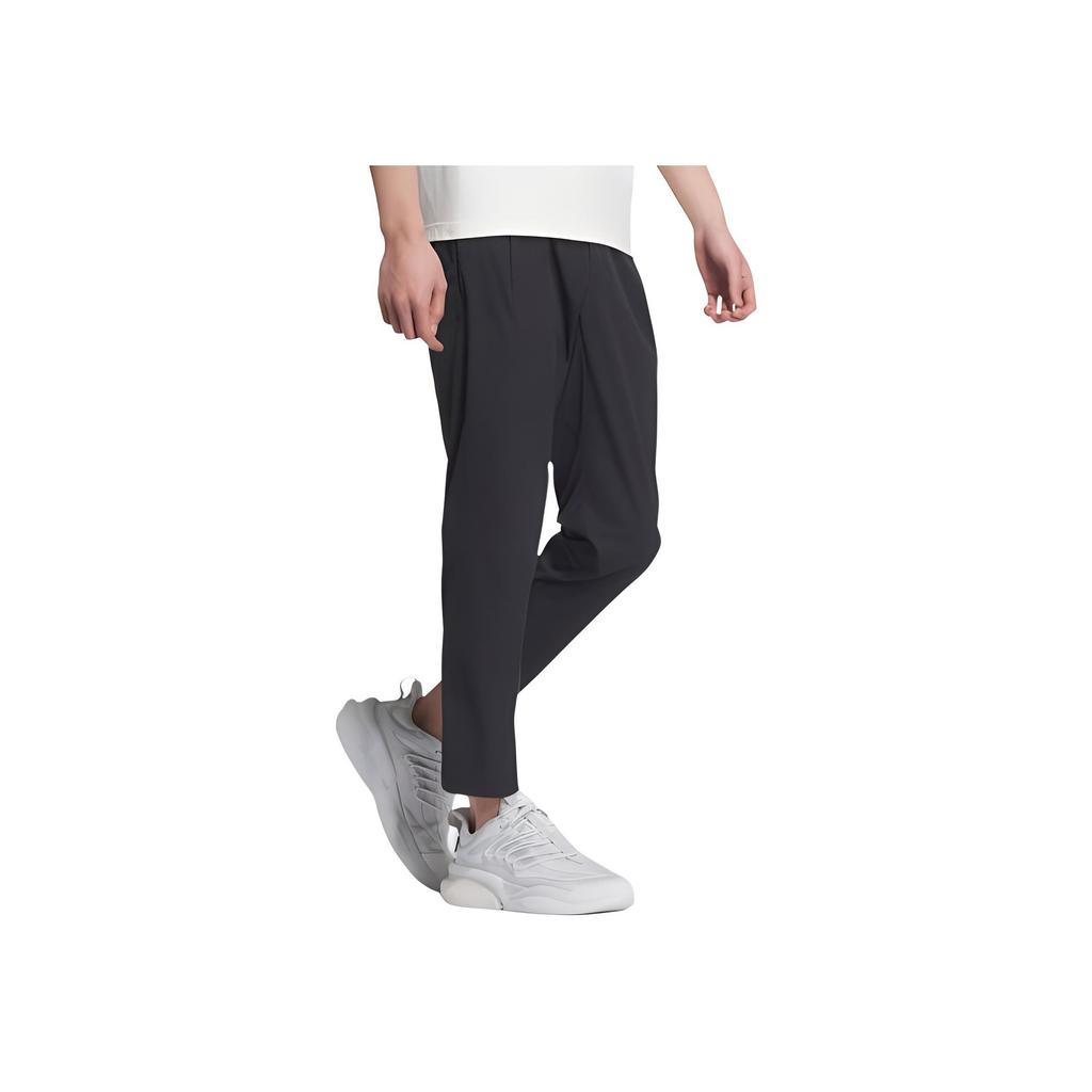Adidas Pure Color Slim-Fit Woven Cropped Casual Pants Men Bottoms Black JE6670