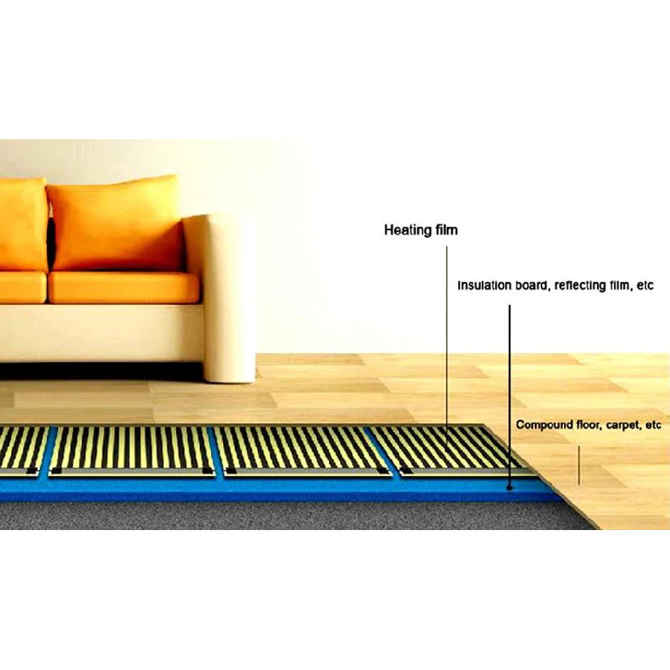 AC220V Infrared Underfloor Heating Film 220w/m2 Warm Mat with Clamps Insulation Pastes