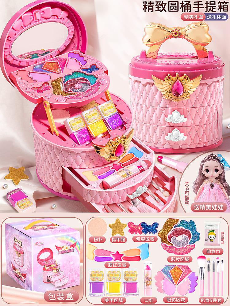 Kinderen wasbare make-up meisjes speelgoed - Kinderen make-up kit voor meisjes, echte make-up set, kleine meisjes make-up kit voor peuters kinderen pr