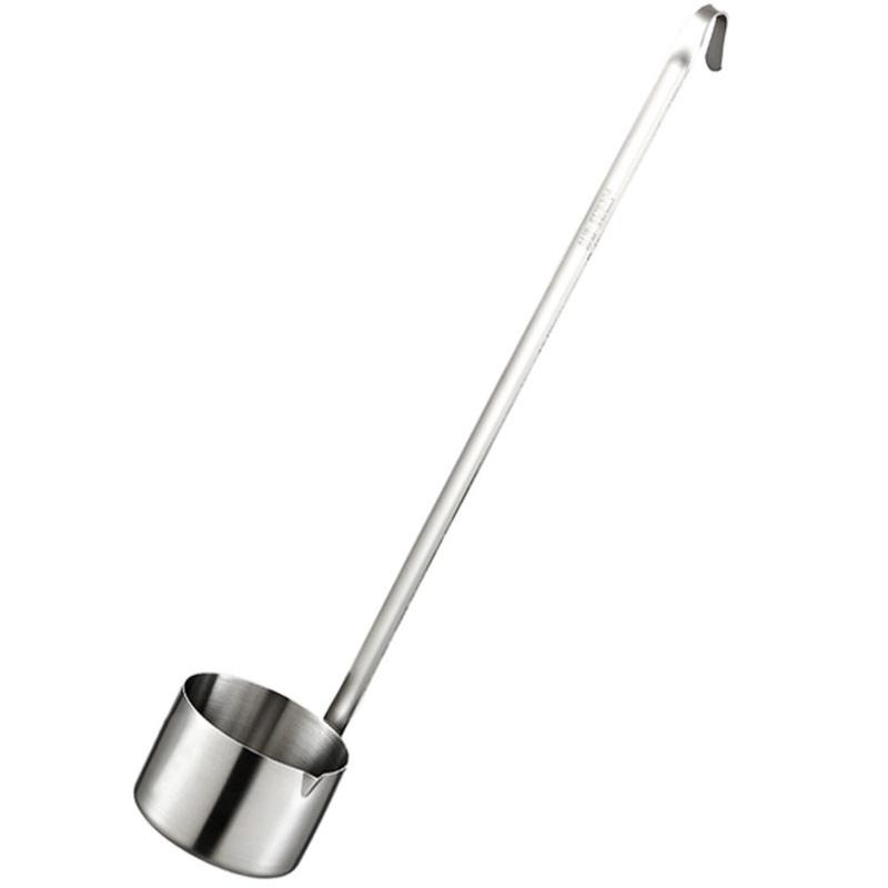 Stainless Steel Ladle Spoon with Hook Kitchen Bar Measuring Tools for Sauce Oil Coffee Beer Scoop