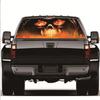 1X 135X36Cm Auto Heckscheibenaufkleber Flammen Schädel Grafik Aufkleber Für Pickup-Truck