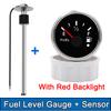 100MM Fuel Level Sensor + 52MM Fuel Level Gauge 0-190 Ohm Fuel Oil Tank Level Meter Sensor For Boat Car Yacht Marine 9-32V