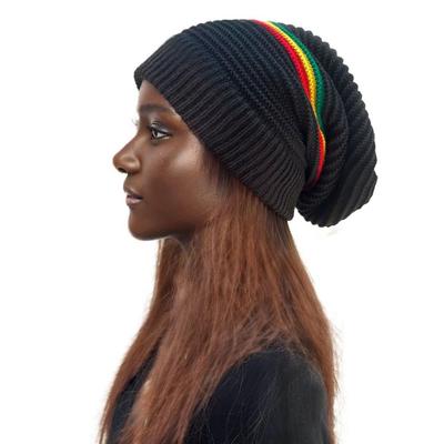 Striped Color Jamaica Knitted Hat Beanies Pullover Skull Caps Weaving Reggae Hat  Reggae Lover