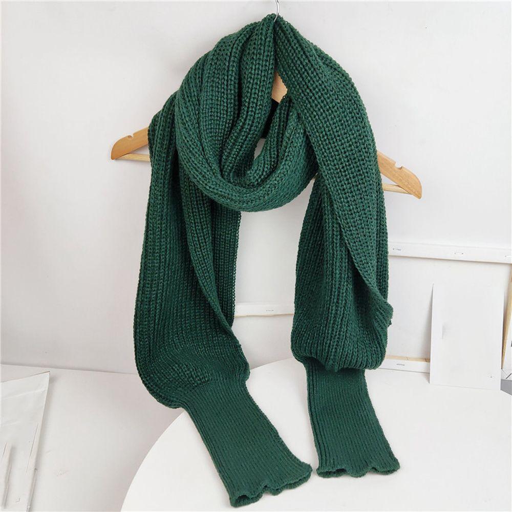 Long Sleeve Wrap Scarf Autumn Winter Shawl Scarf Korean Style Knitted Scarf Unisex Scarf Poncho