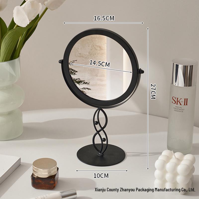 Round Beauty Mirror - Desktop Makeup Mirror for Bedroom or Dorm