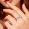 2mm Round Cut Full Moissanite Row Ring for Women   CopperSparkling Stackable Rings Engagement Wedding Bands Jewelry