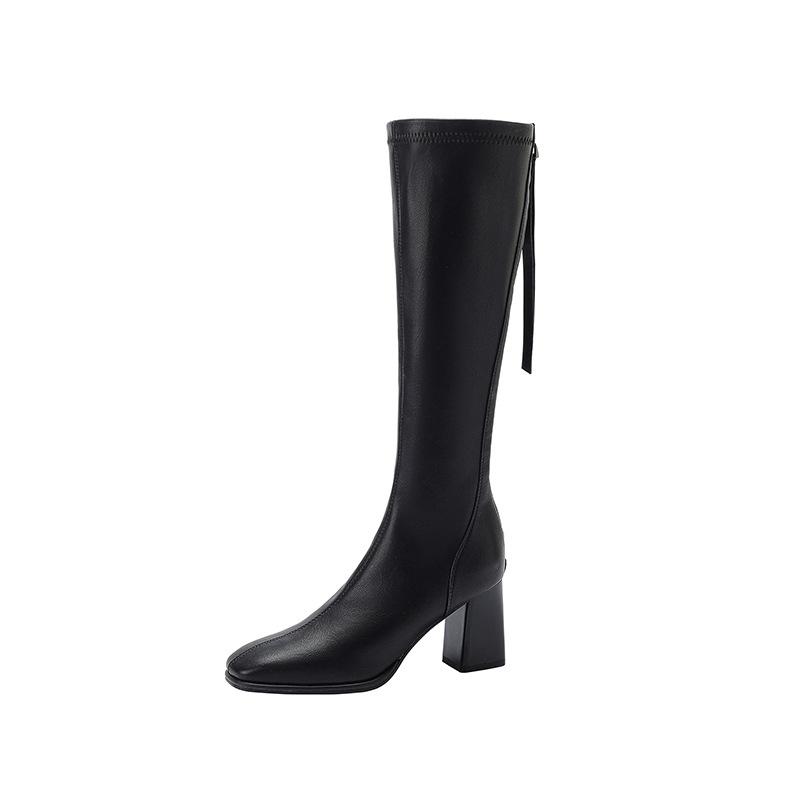 Long tube boots women's 2026 new autumn and winter leather sexy high-heeled knight boots women's shoes