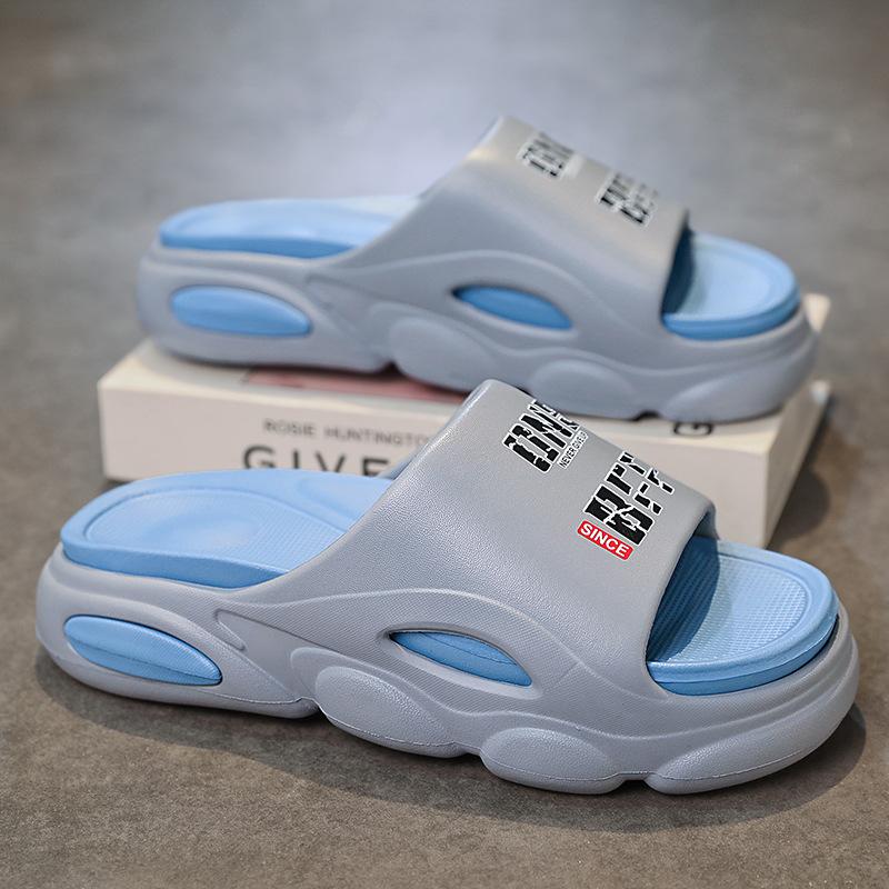 

Пара тапочек на толстой подошве, ультралегкие, с перемычкой, уличные, модные, мужские сандалии, трендовые 45-46