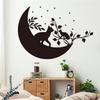 Black Moon Cat Wall Stickers Stars Home Bedroom Decor Peel and Stick Wall Art Removable Vinyl Decals for Room Beautification