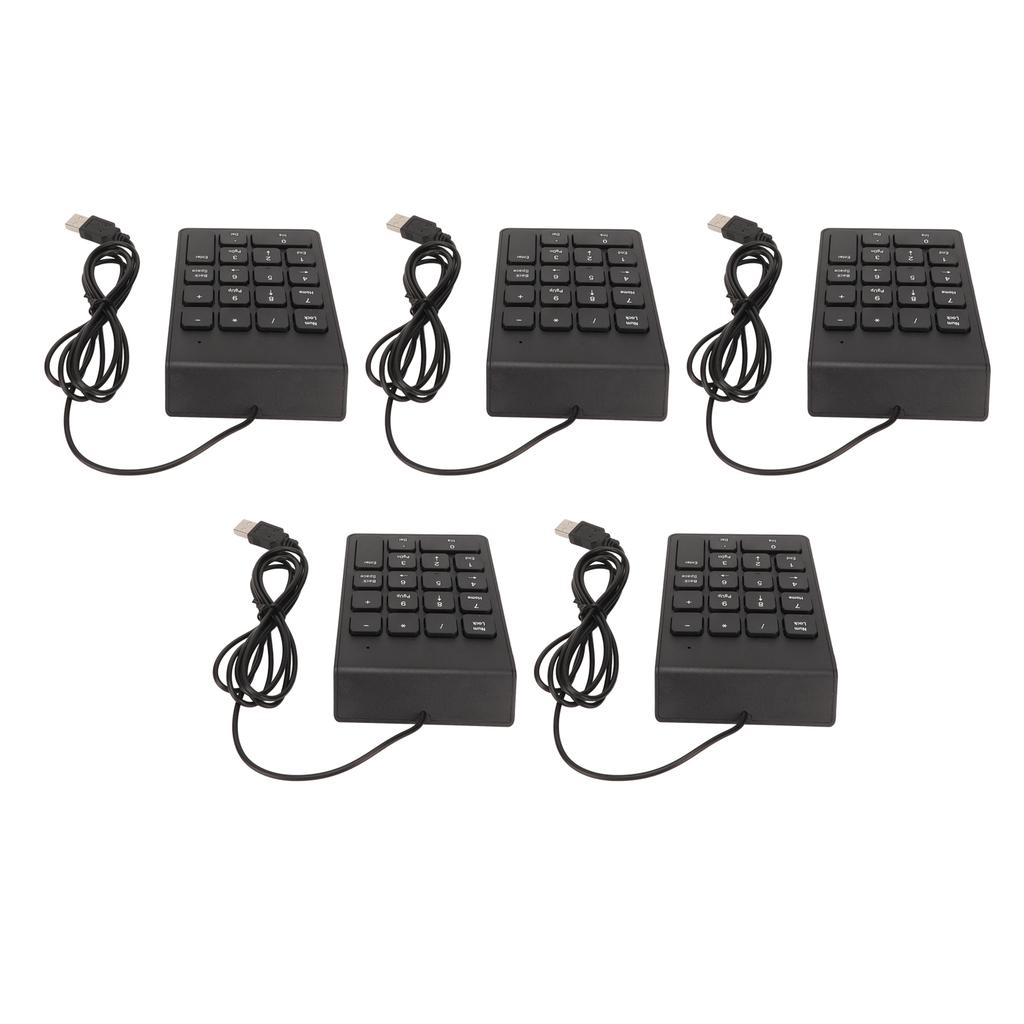 Wired Number Pad 18 Keys Ergonomic USB Plug and Play Quiet Typing Mini Numeric Keypad for PC Laptop