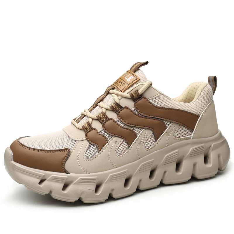 

Высококачественная защитная обувь, мужские удобные рабочие кроссовки со стальной проволокой, неразрушимая обувь, устойчивая к ударам и проколам, рабочая обувь 36 бежевый