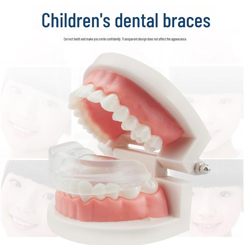 Bretele ortodontice invizibile și dispozitiv de fixare pentru adulți și copii: Corectează supramușcăturile, dinții proeminenti și neuniformi; Suport pentru șlefuirea dinților pe timp de noapte.