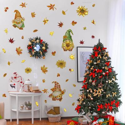 Tj18010 Zwerg-Herbstsonnenblume Bronzierter Wandaufkleber Dekoration Kinderzimmer Schlafzimmer Hintergrund Selbstklebender Wandaufkleber