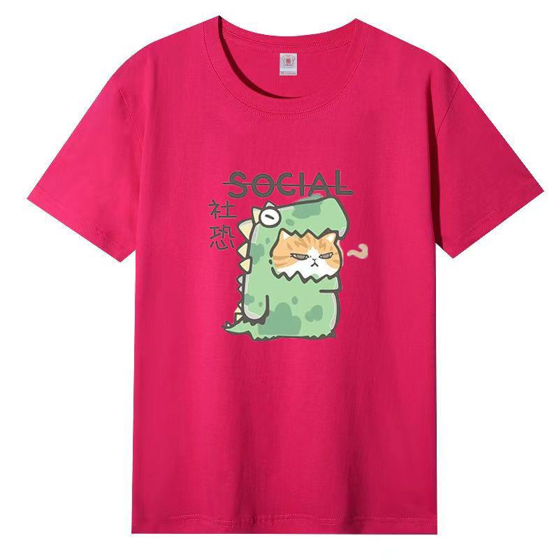 Cartoon Short Sleeve Women's T-Shirt 2025 New Design American Loose Half Sleeve Top
