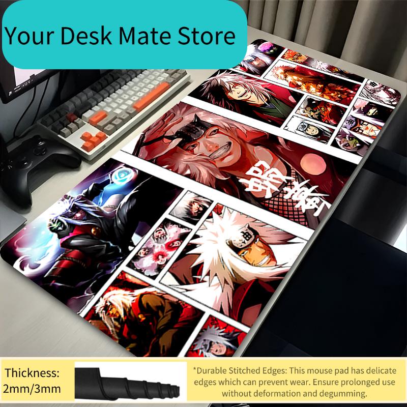 Mouse Pad Gamer Anti-slip Anime N-Naruto Jiraiya Desk Mat Gaming PC Accessories Tablet Pad Large Mousepad Extended Keyboard Mat