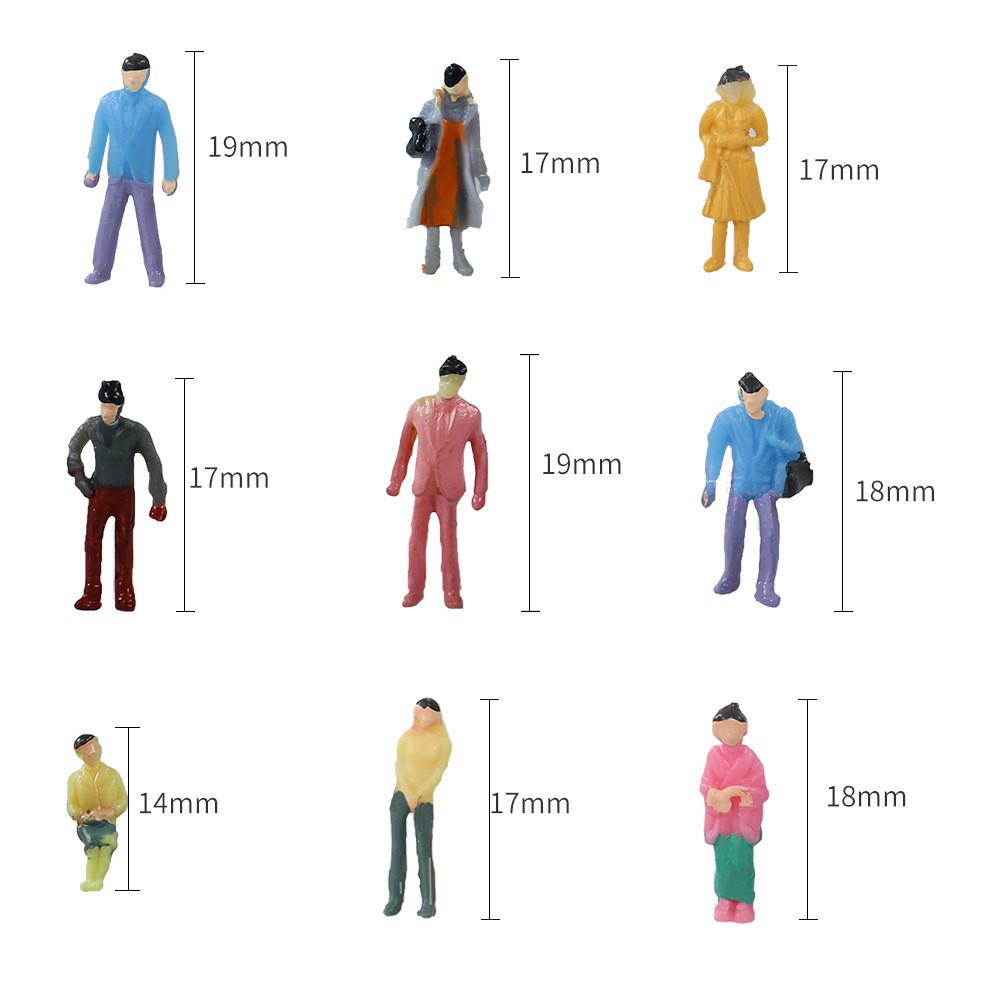 Colorful Plastic Miniature Figurine Models Set Of 100 In 1 To 200 Scale For Collectors