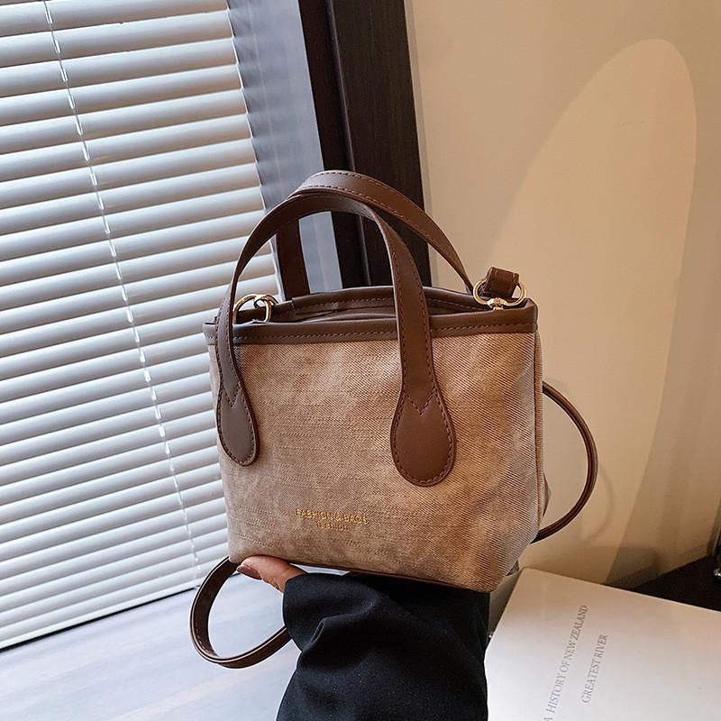 Trendy 2024 Spring Bucket Bag Women s Casual Chic Handbag Street Fashion коричневый