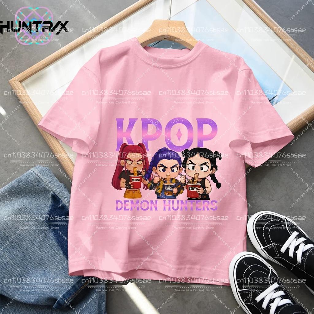 Fashion Casual Kids T-shirt KPop Demon Hunters Cool Girls Tee Top Funny Tshirt Print Kids Tees