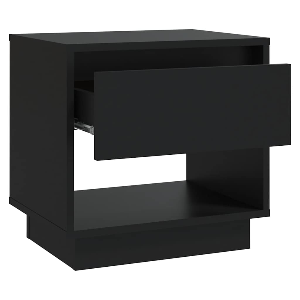 Nightstand Black 45 X 34 X 44 Cm Particleboard