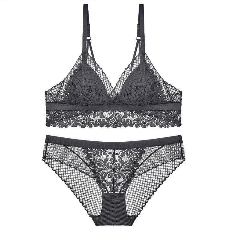 Französische Spitze Ultra-Dünnes Bügelloses Dreieck-BH-Set - Bequem, Atmungsaktiv, Sexy Push-Up-Design