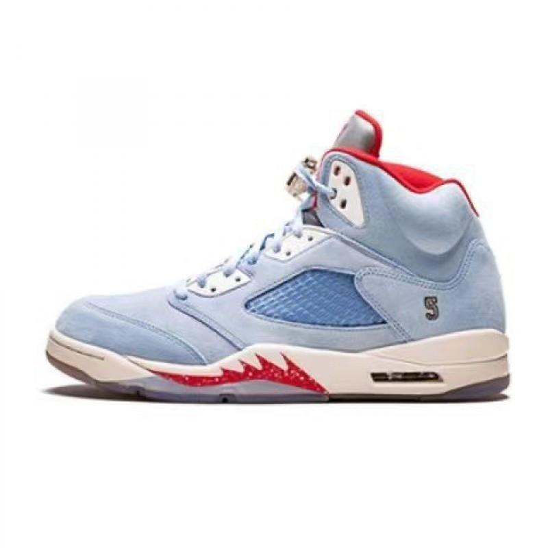 Men Women Basketball Shoes AJ5 Style Mid Top Sneakers With Air Cushion Rubber Sole Running Court Outdoor