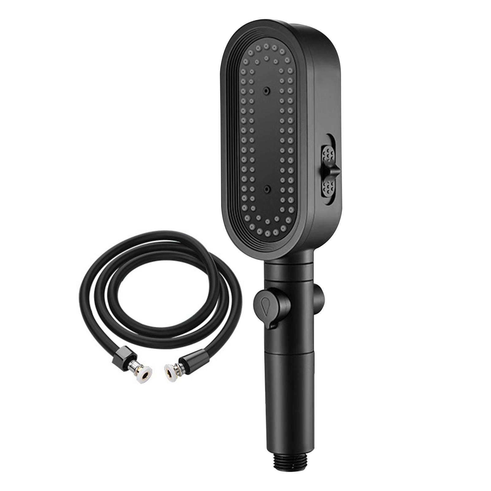 

High Pressure Shower Head 3 Modes Adjustable Massage Showerheads Water Saving One-Key Stop Spray Nozzle Bathroom Accessories Shower Head чёрный