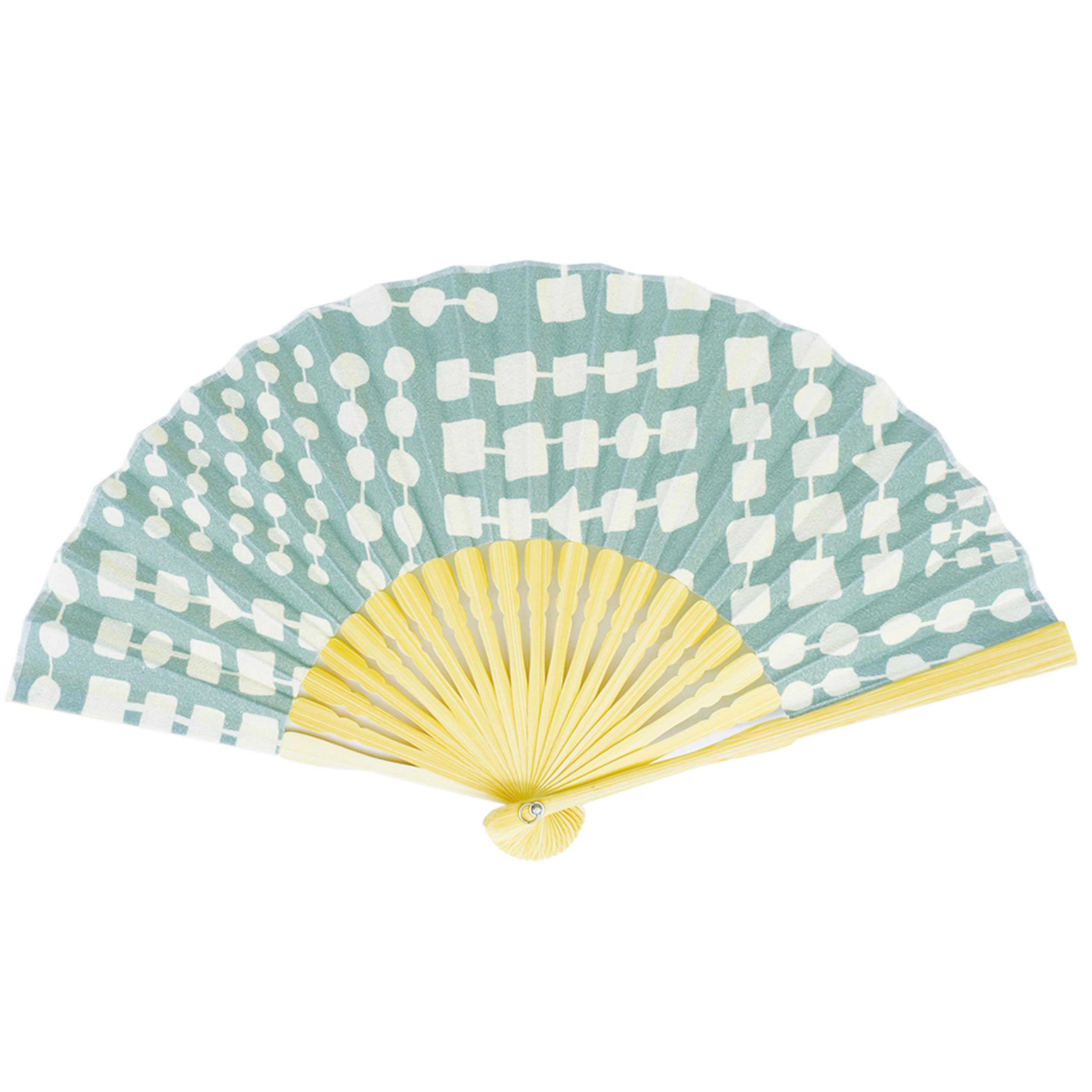 Onishi Kensei Printed Folding Fan, 20cm, Geometric Pattern,  Ripple  S19M-MI