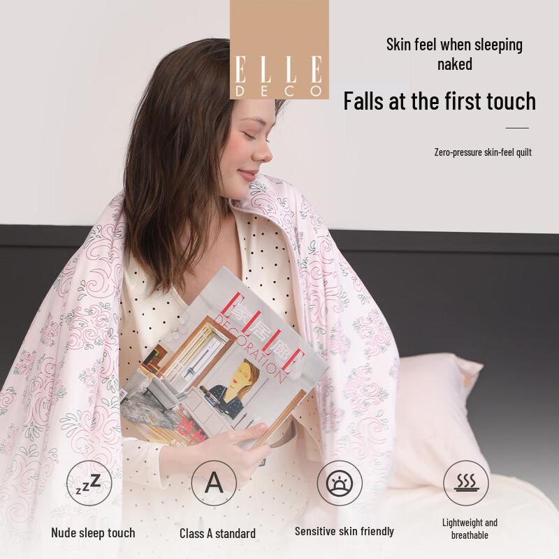 ELLE DECO Soy Fiber Printed Cooling Summer Quilt 150 x 200 cm