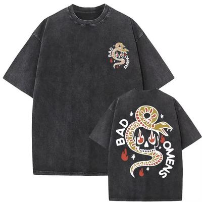 Camiseta Vintage Lavada de la Banda Bad Omens THE DEATH OF PEACE OF MIND Camisetas Hombre Mujer Camiseta Oversize Camiseta de Hombre