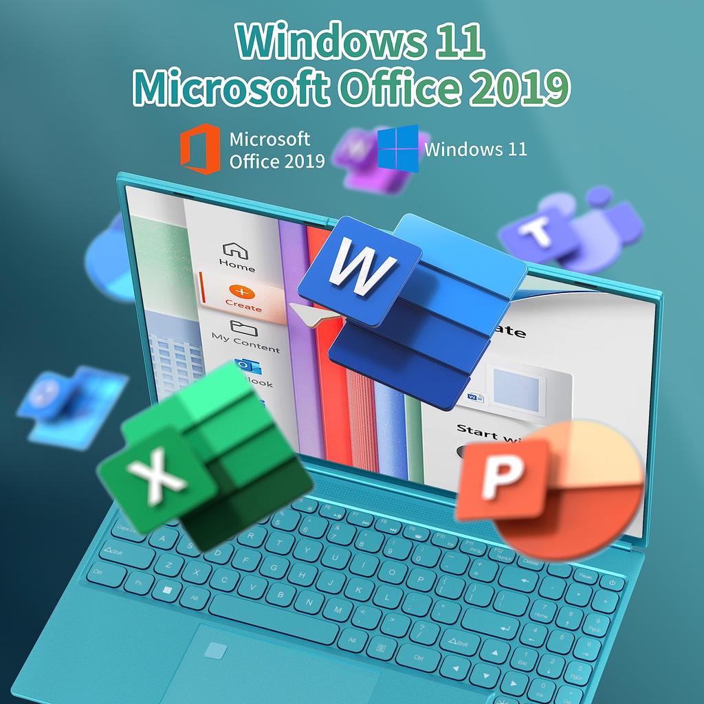 Large Screen Laptop 11 Installed MS Office 2019 PC Notebook Intel Celeron N5095 CPU To LCD IPS Resolution Memory DDR4 16GB SSD 960GB Fingerprint