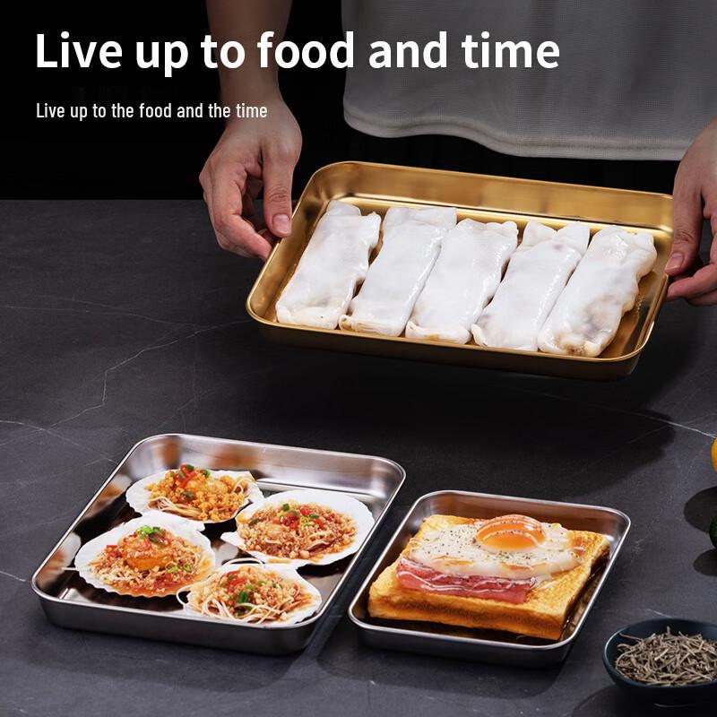 OEING 304 Stainless Steel Flat Rectangular Serving Tray
