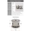 2pcs HTD 5M Type 20T 20 Teeth 5-20mm Inner Bore 5mm Pitch 16/21mm Belt Width Synchronous Timing Belt Pulley