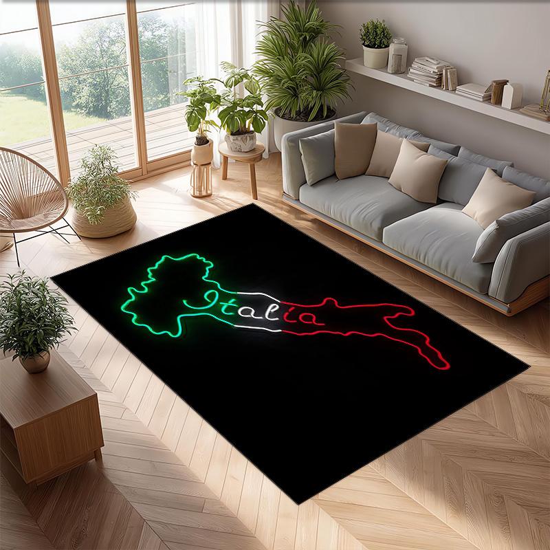 Italy Printed Flannel Area Rug Non Slip Soft Polyester Floor Carpet Indoor Decor Mat for Bedroom Living Room Sofa