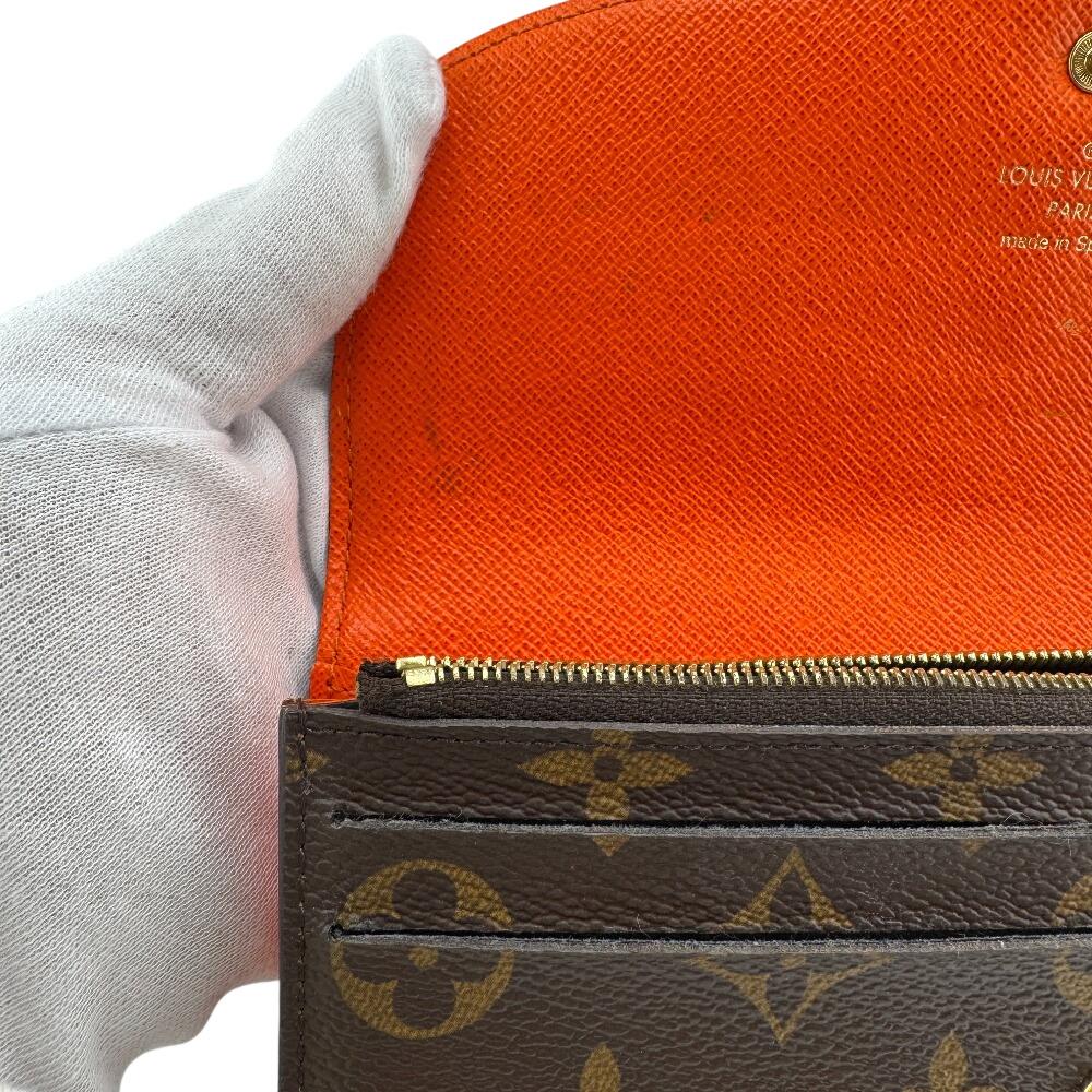 LOUIS VUITTON M61578 Monogram leather Portefeuille Emily Purse Brown leather Women Used